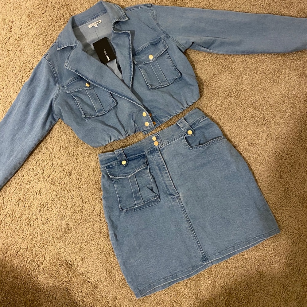Fashionnova cropped jacket and skirt